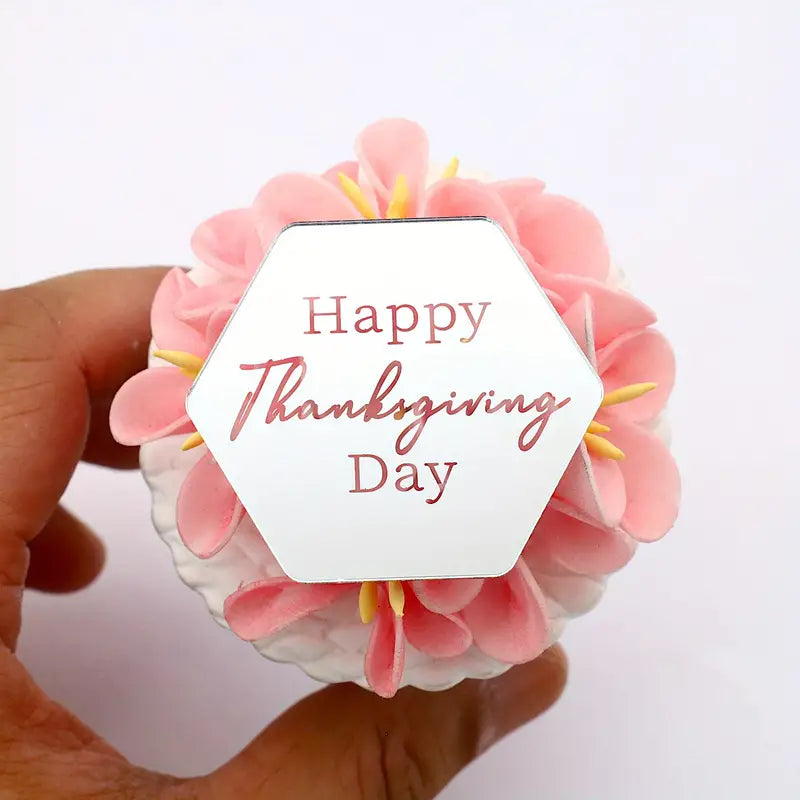 Acrylic Happy Thanksgiving Cake Decoration Toppers